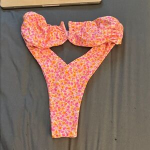 Kulani Kinis Floral Pink & Orange High-Cut Bikini Bottom